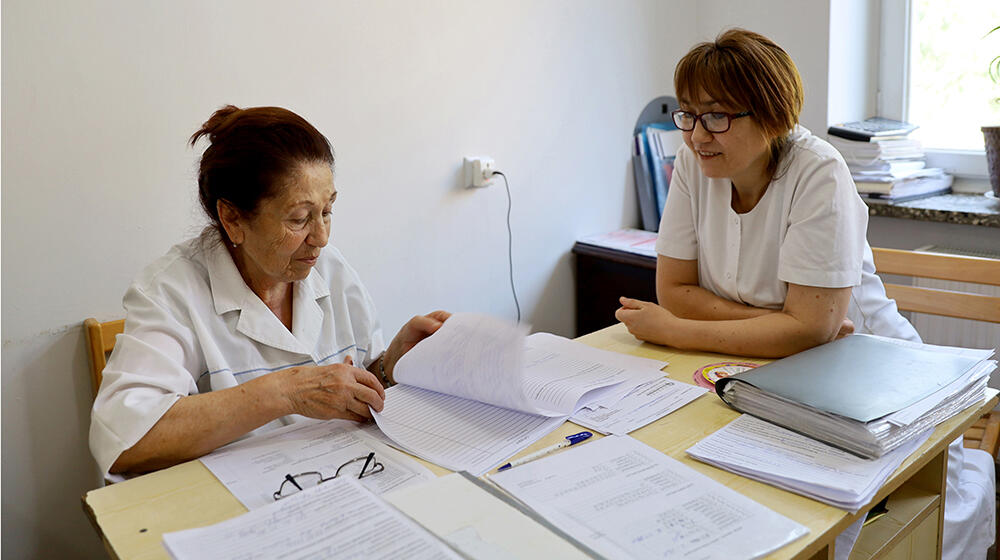 Linana Gevoryan with her mother-doctor Lila Poghosyan