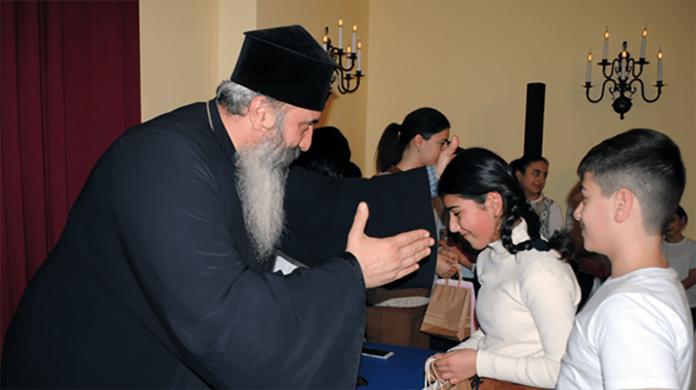 Father Abel Kartashyan at an International Men's Day celebration event organized by the “EU 4 Gender Equality” programme, Ijevan