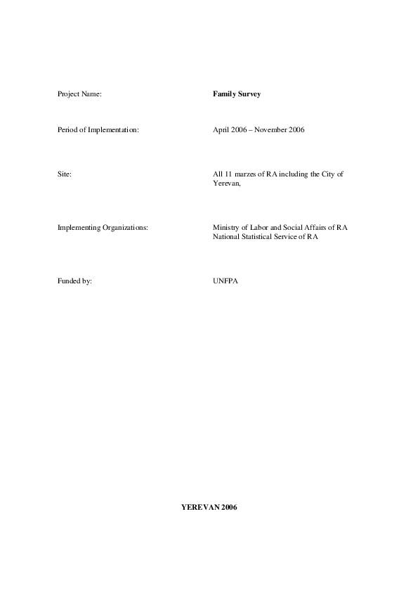 Family Survey, 2006